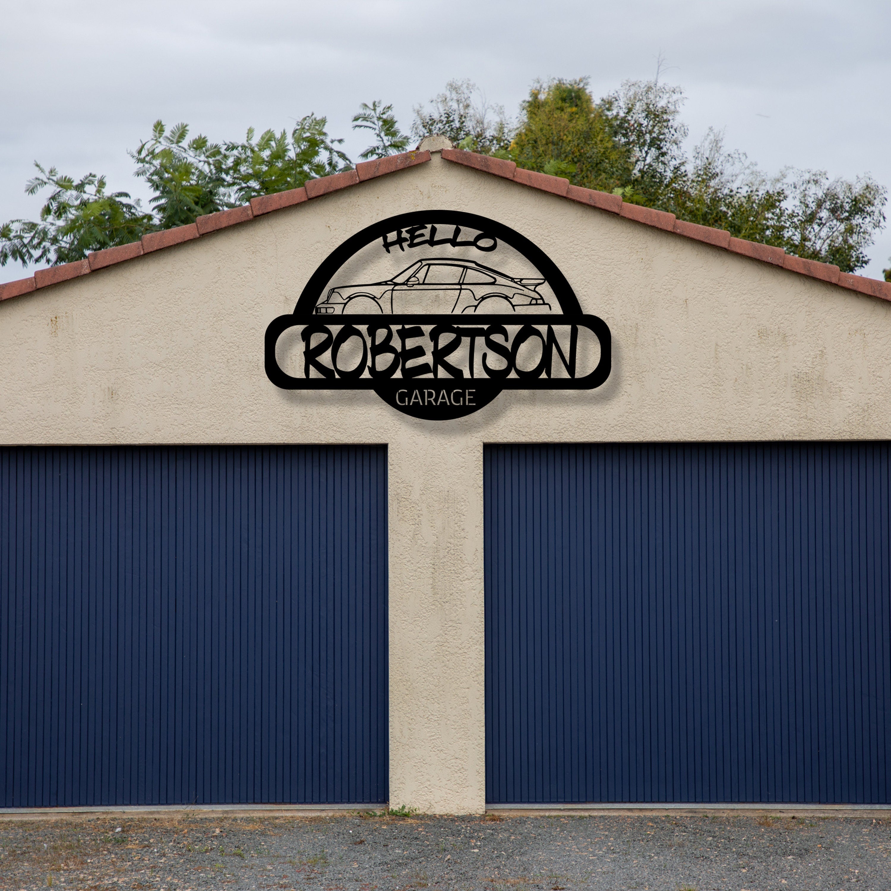 Personilazed Metal Garage Sign, Car Silhouet Metal Sign, Custom Metal Garage Name Sign, Auto Showroom Name Sign, Garage Lovers Birthday Gift