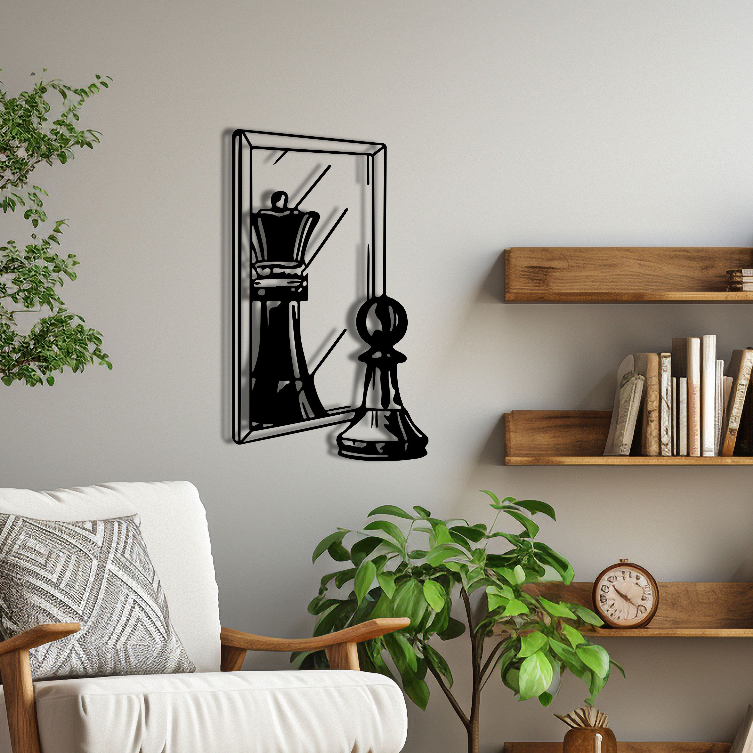 Chess Metal Wall Art, King and Pawn Metal Wall Decor, Unique Birthday Gift, Office Metal Wall Art, Trust Yourself Deco, Valentine's Day Gift