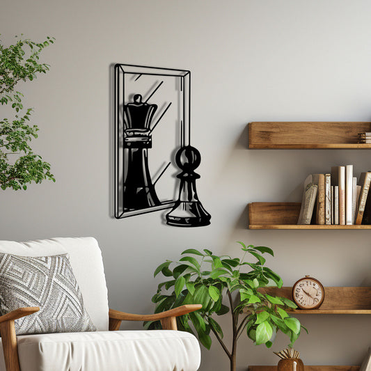 Chess Metal Wall Art, King and Pawn Metal Wall Decor, Unique Birthday Gift, Office Metal Wall Art, Trust Yourself Deco, Valentine's Day Gift