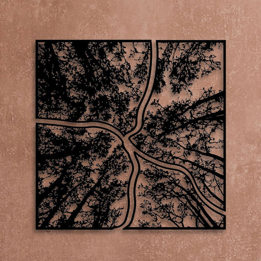Tree Leaf Metal Wall Art, Kitchen Metal Wall Art, Yoga Room Metal Wall Art, Valentine's Day Gift, Garden Lovers Gift, Tree Metal Decor