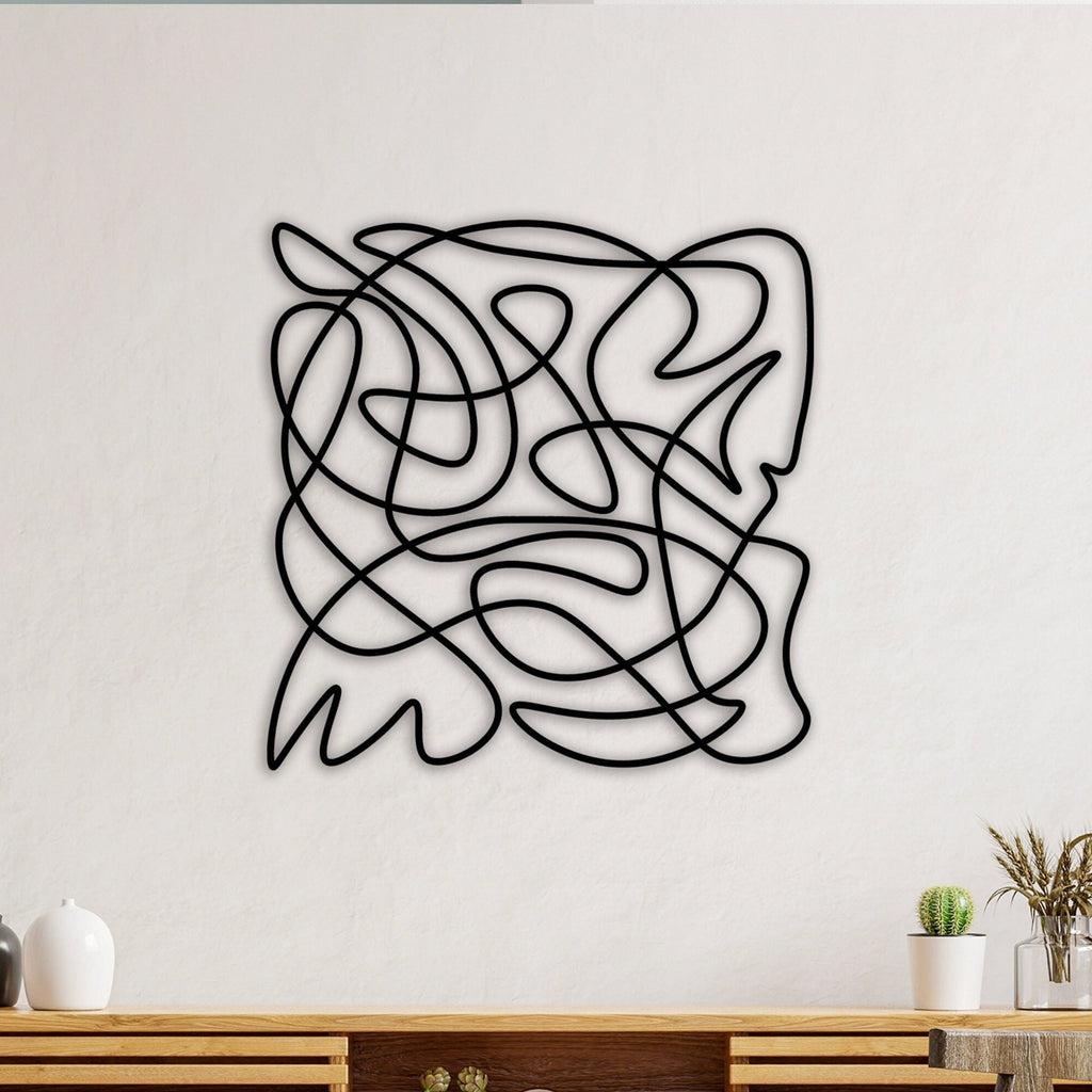 Modern Abstract Metal Line Wall Art, Geometric Line Art Metal Wall Decor, Unique Line Art Gift, Golden Ratio Decor, Valentine's Day Gift