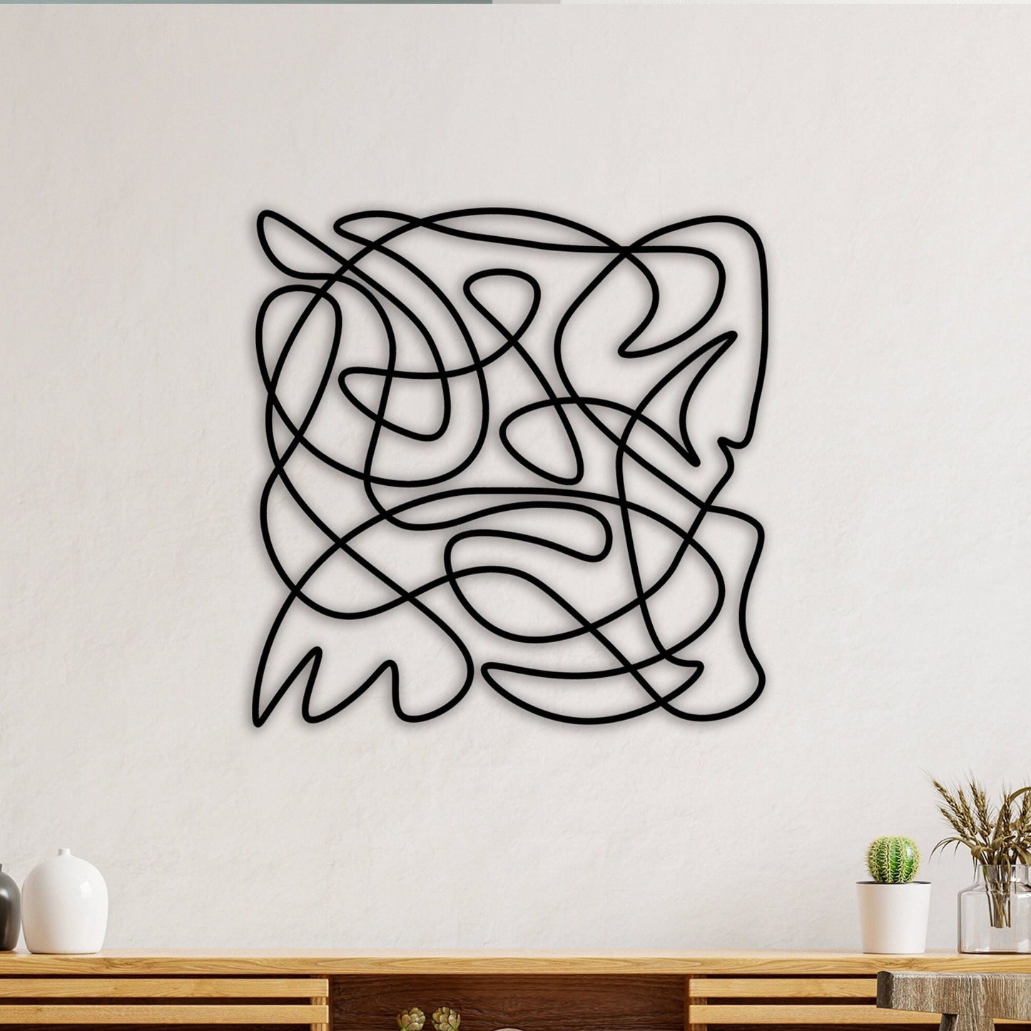 Modern Abstract Metal Line Wall Art, Geometric Line Art Metal Wall Decor, Unique Line Art Gift, Golden Ratio Decor, Valentine's Day Gift