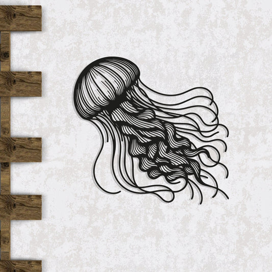 Jellyfish Metal Wall Art, Ocean Thema Metal Wall Decor, Bathroom Wall Art, Sea Lovers Birthday Gift, Gift for Her, iconic Metal Decor
