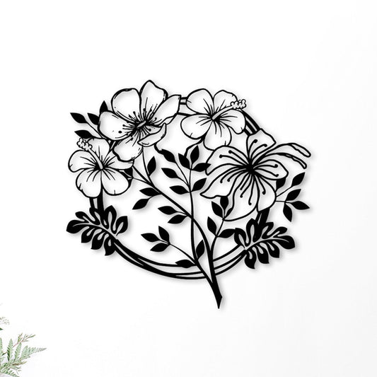 Flower Metal Wall Art, Boucle Flower Metal Wall Decor, Headboard Metal Wall Art, Kitchen Wall Art, Valentine's Day Gift, Sea Lovers Birthday