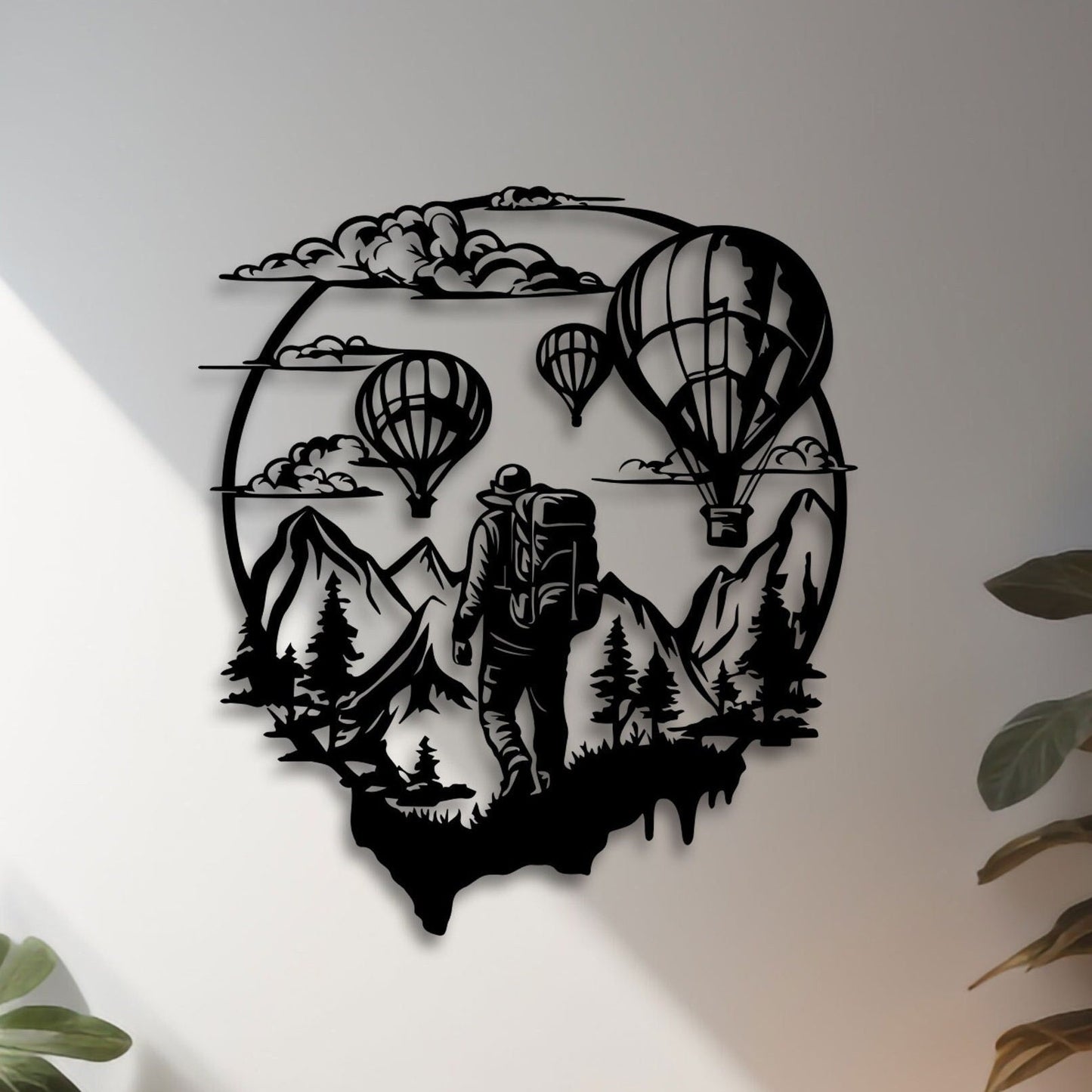 Adventure Metal Wall Art, Climber Metal Wall Art, Air Balloon Cloud  Wall Decor, Anniversary Gift, Nature Lovers Birthday Gift, Gift for Her