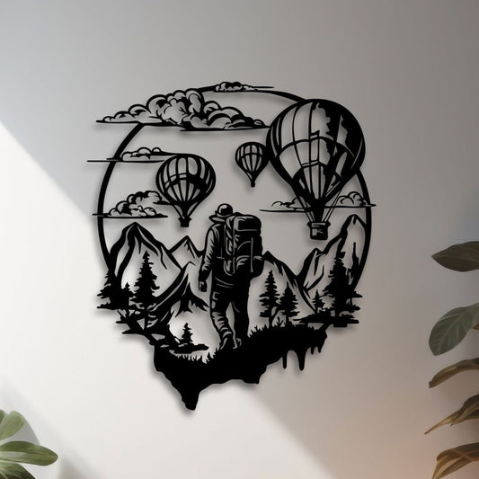 Adventure Metal Wall Art, Climber Metal Wall Art, Air Balloon Cloud  Wall Decor, Anniversary Gift, Nature Lovers Birthday Gift, Gift for Her