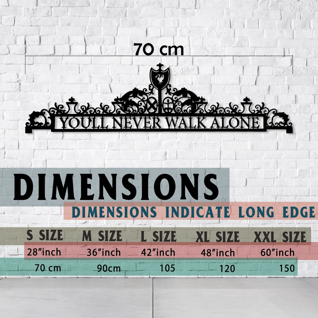 Youll Never Walk Alone Metal Wall Art, Liverpool FC Lovers Iconic Gift Item