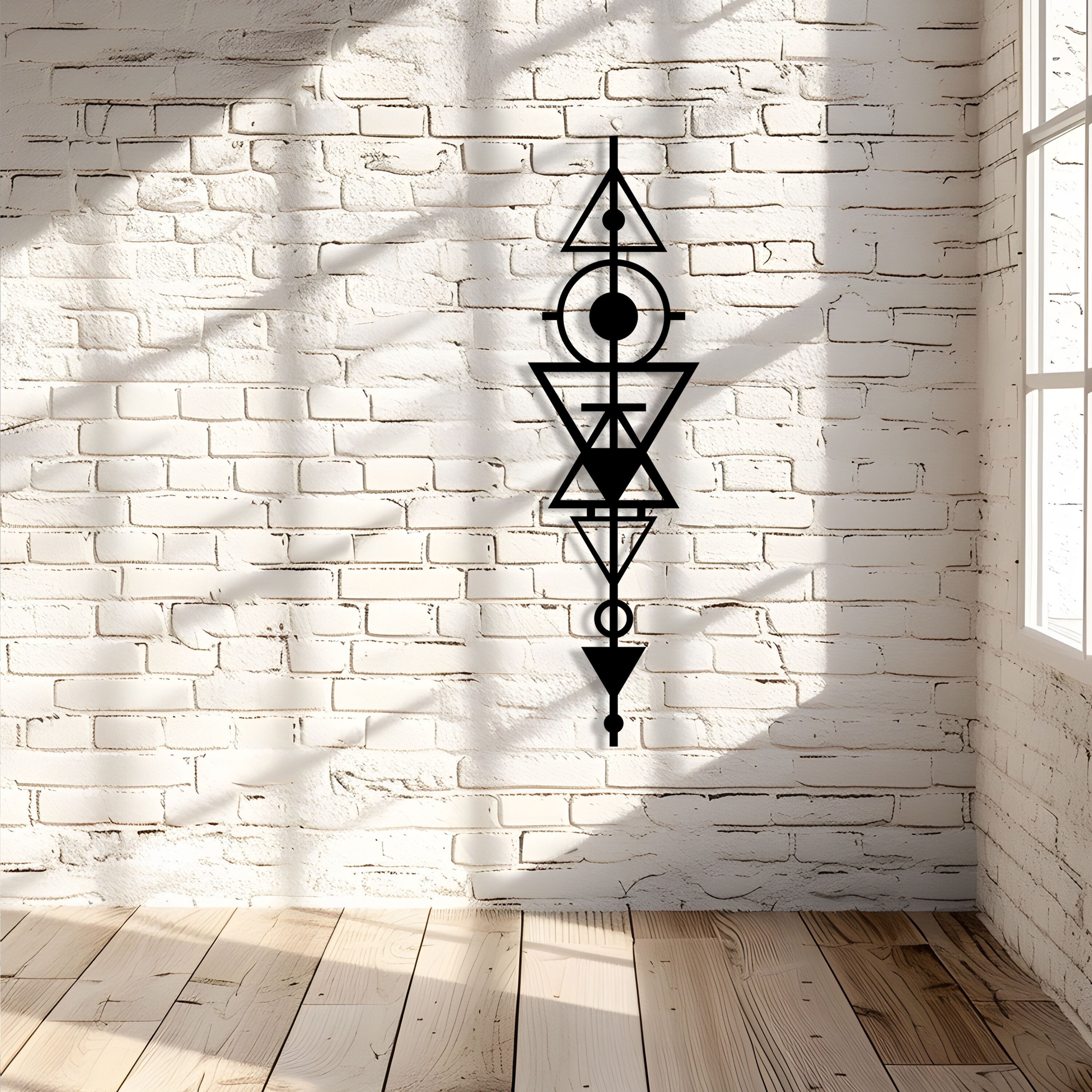 Geometric Metal Wall Art - Modern Minimalist Home Decor - Unique Birthday Gift