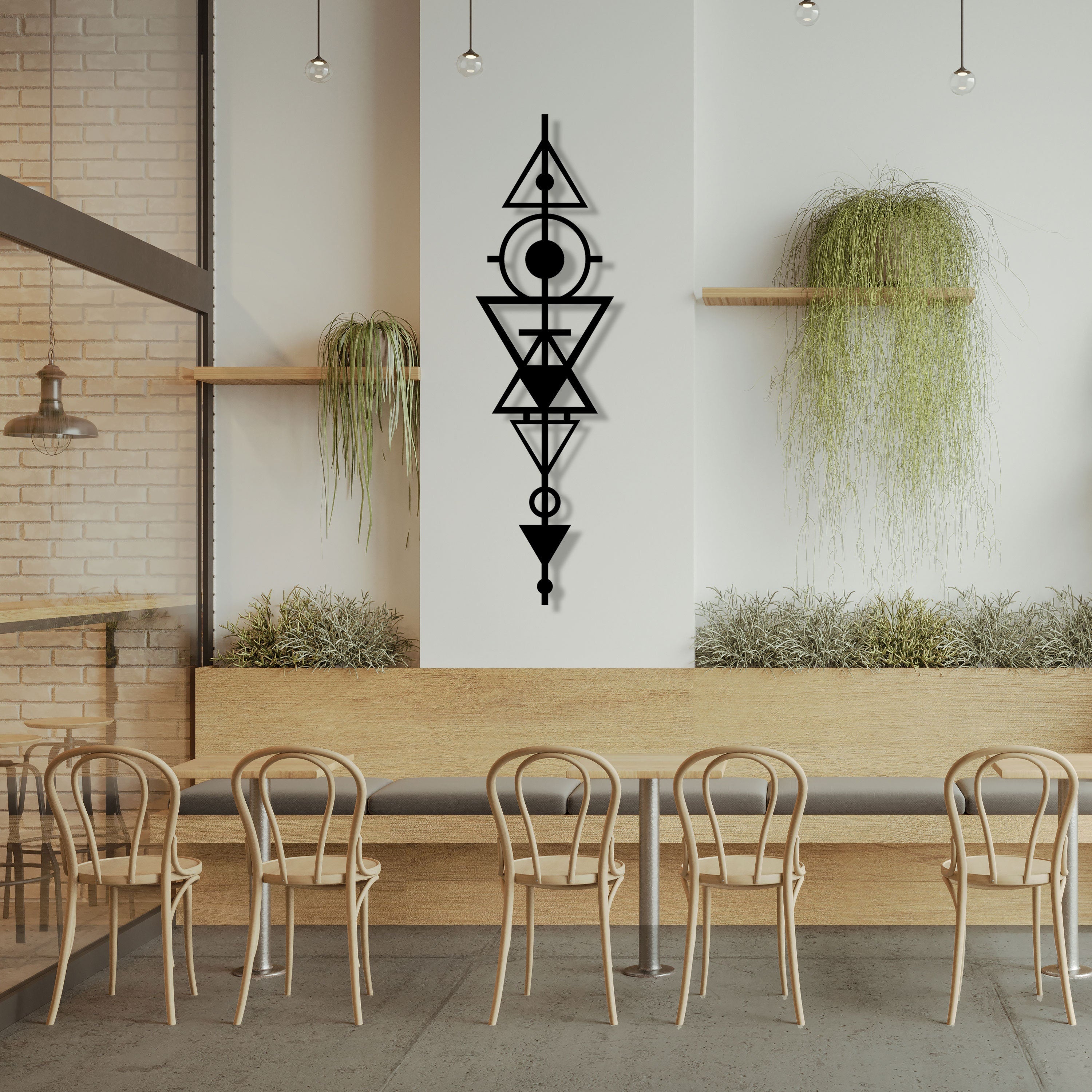 Geometric Metal Wall Art - Modern Minimalist Home Decor - Unique Birthday Gift