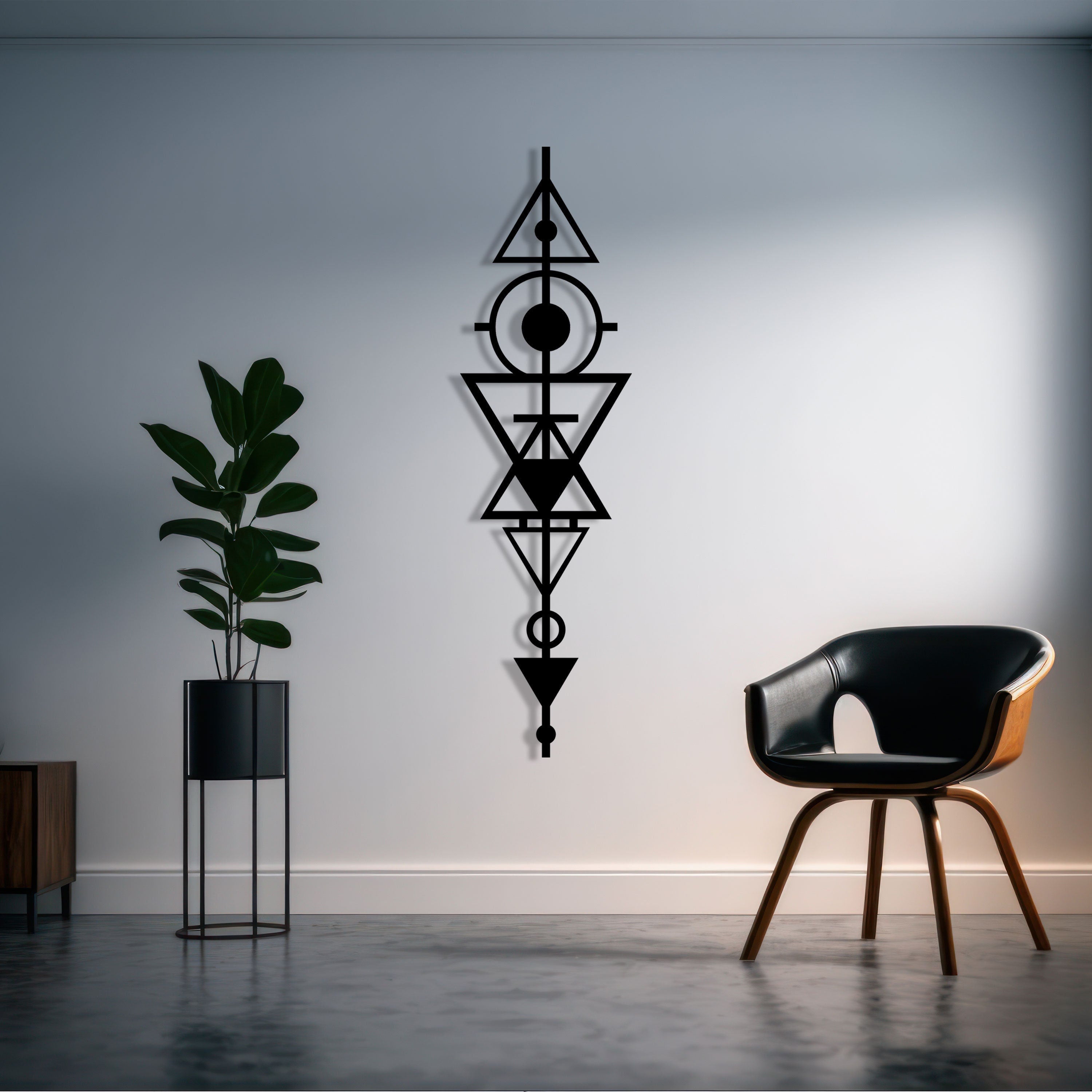 Geometric Metal Wall Art - Modern Minimalist Home Decor - Unique Birthday Gift