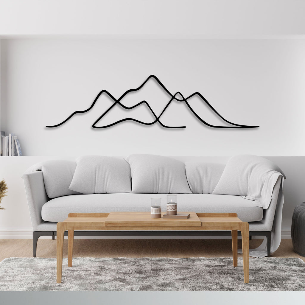 Metal Mountain Wall Line Art, Minimalist Metal Line Art, Mountain Metal Wire Art, Unique Birthday Gift, House Entry Wall Decor, Gift For Her