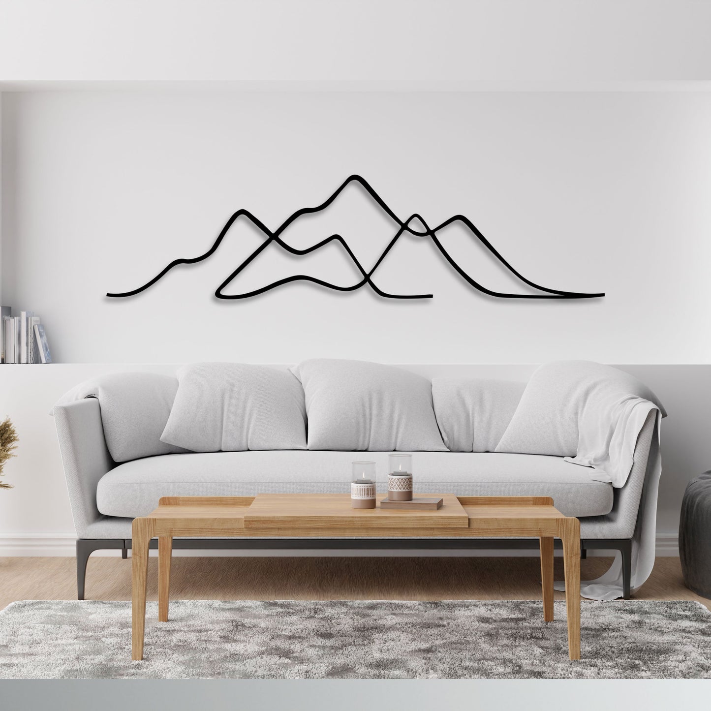 Metal Mountain Wall Line Art, Minimalist Metal Line Art, Mountain Metal Wire Art, Unique Birthday Gift, House Entry Wall Decor, Gift For Her