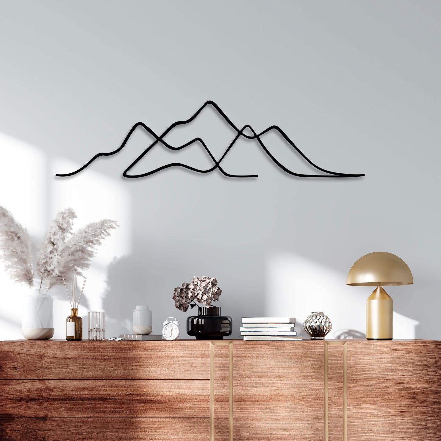 Metal Mountain Wall Line Art, Minimalist Metal Line Art, Mountain Metal Wire Art, Unique Birthday Gift, House Entry Wall Decor, Gift For Her
