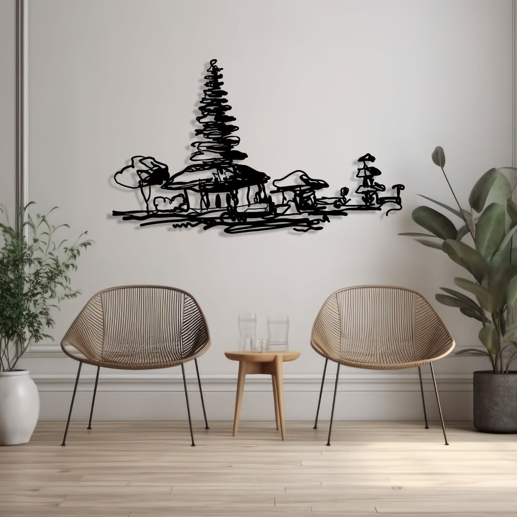 Pine Tree Mountain Metal Wall Art, Kitchen Metal Wall Decor, Outdoor Metal Wall Art, Bestsellers Gift, Unique Birthday Gift, Gift for Her