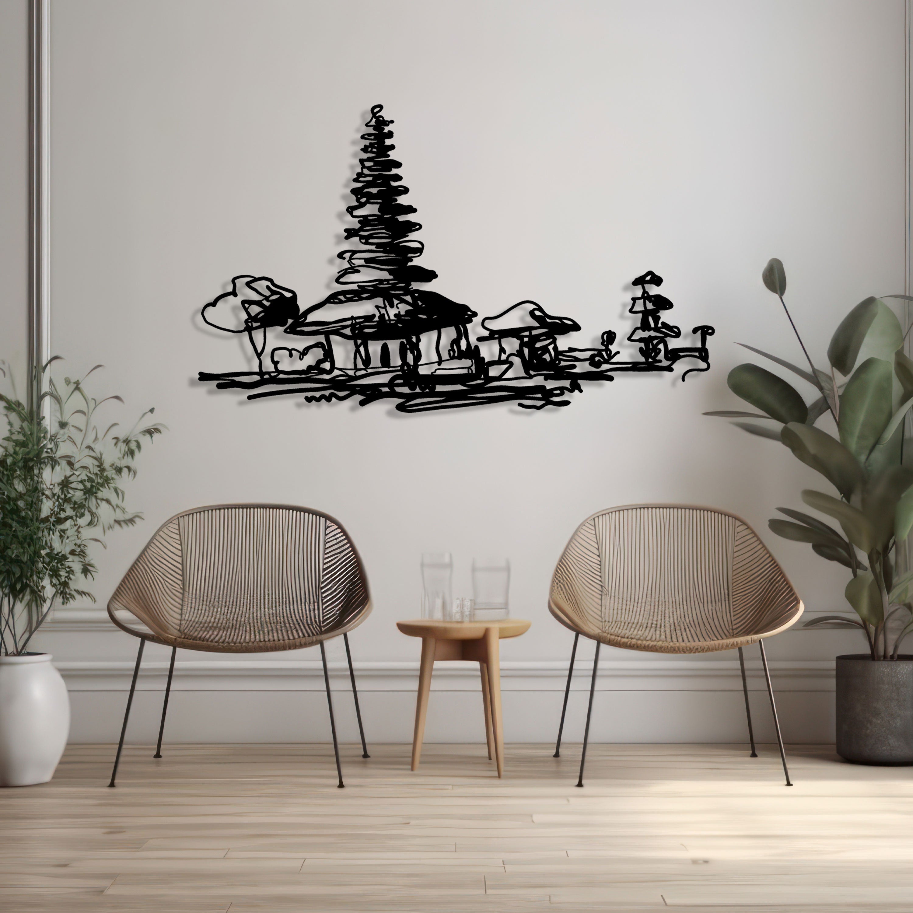 Pine Tree Mountain Metal Wall Art, Kitchen Metal Wall Decor, Outdoor Metal Wall Art, Bestsellers Gift, Unique Birthday Gift, Gift for Her