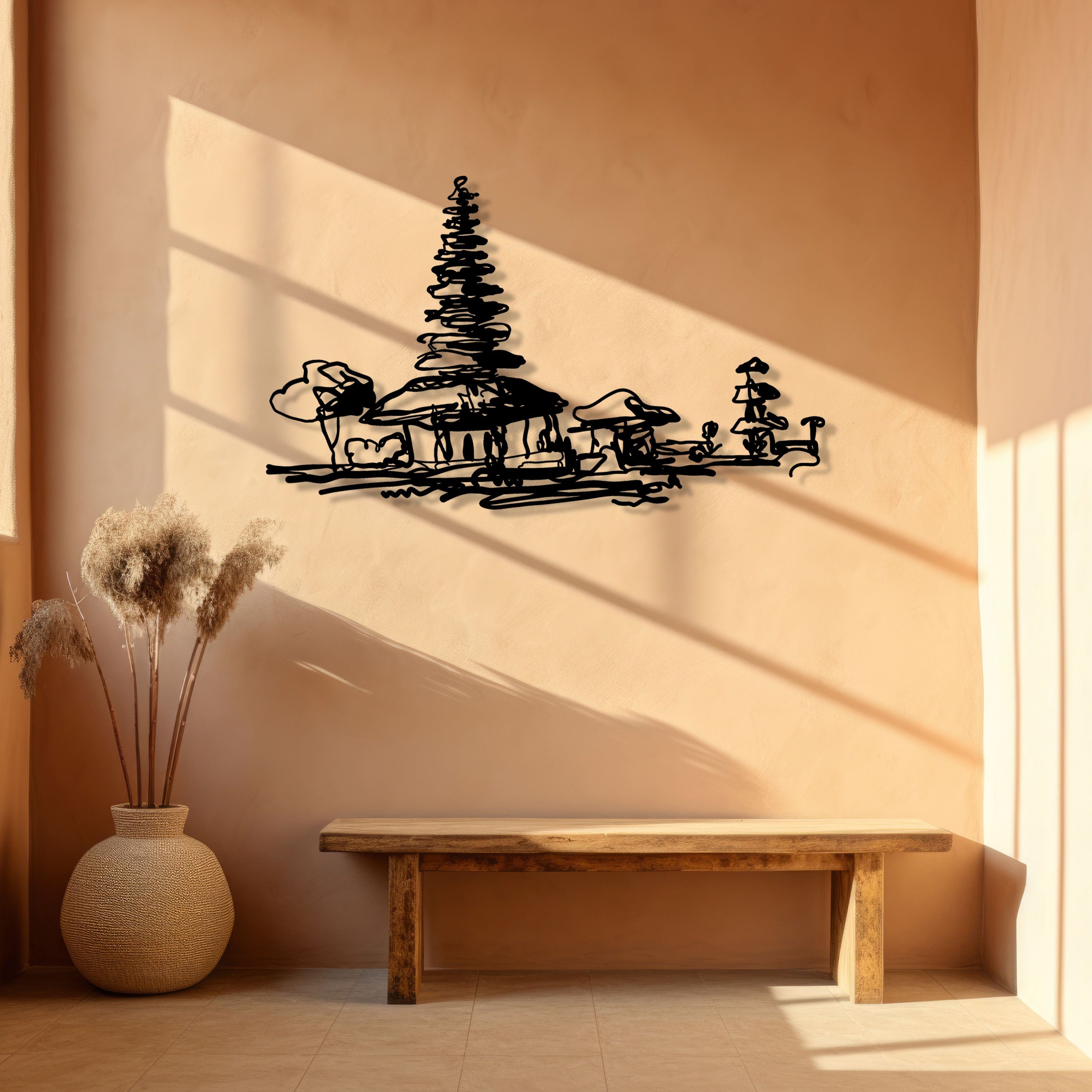 Pine Tree Mountain Metal Wall Art, Kitchen Metal Wall Decor, Outdoor Metal Wall Art, Bestsellers Gift, Unique Birthday Gift, Gift for Her