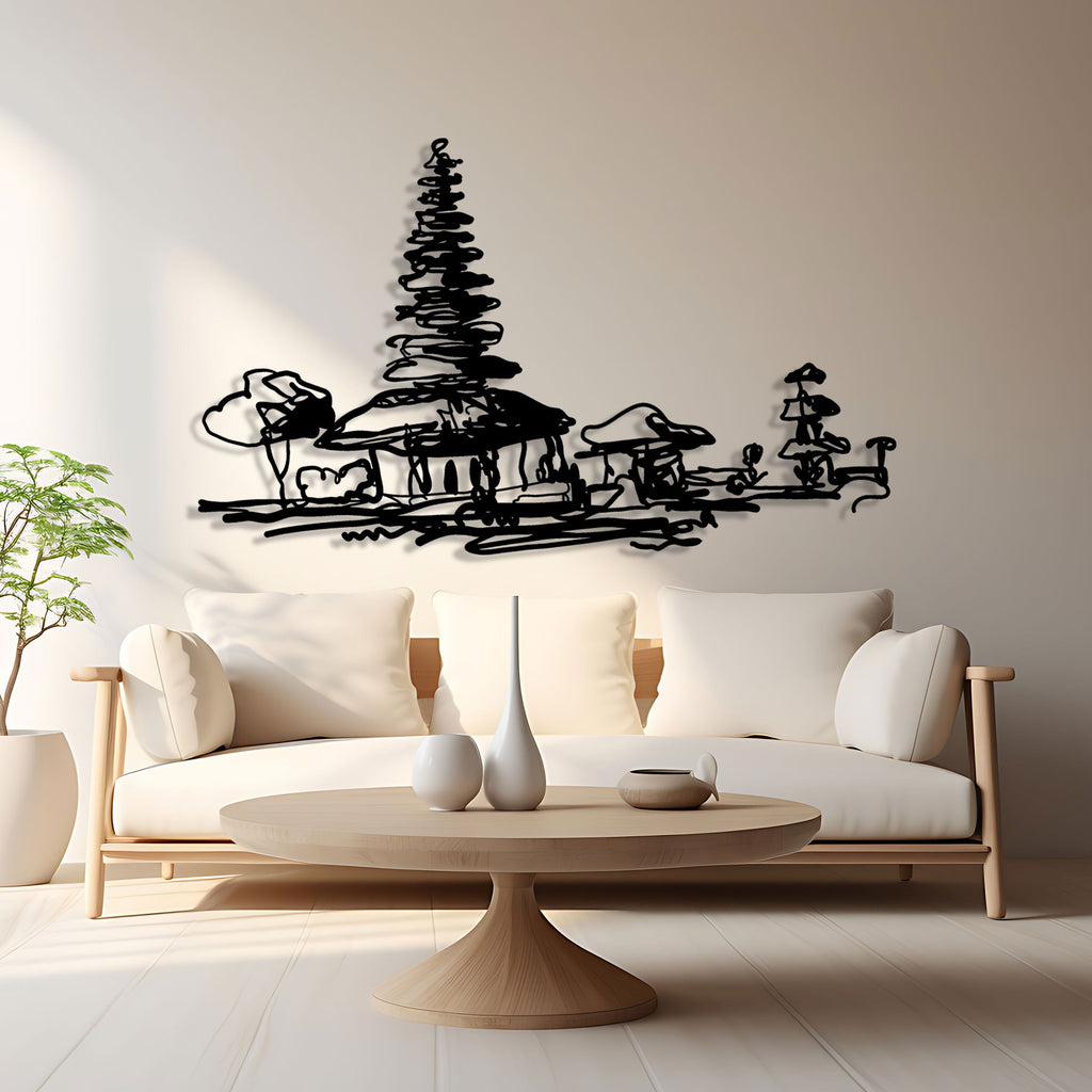 Pine Tree Mountain Metal Wall Art, Kitchen Metal Wall Decor, Outdoor Metal Wall Art, Bestsellers Gift, Unique Birthday Gift, Gift for Her