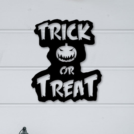 Trick or Treat Metal Wall Art, Halloween Metal Wall Decor, Unique Trick or Treat Porch Metal Wall Art, Halloween Metal Decor, macthless gift