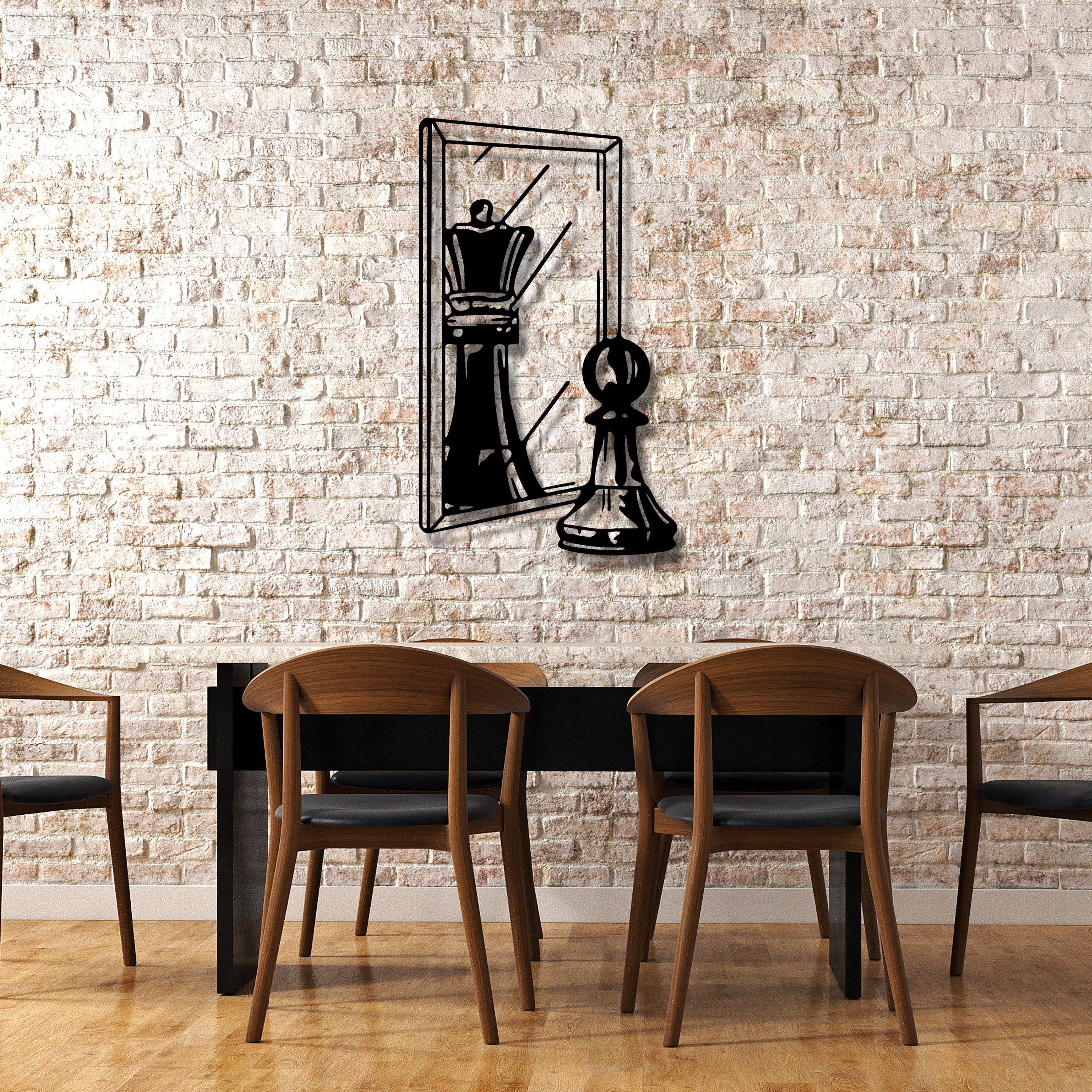 Chess Metal Wall Art, King and Pawn Metal Wall Decor, Unique Birthday Gift, Office Metal Wall Art, Trust Yourself Deco, Valentine's Day Gift