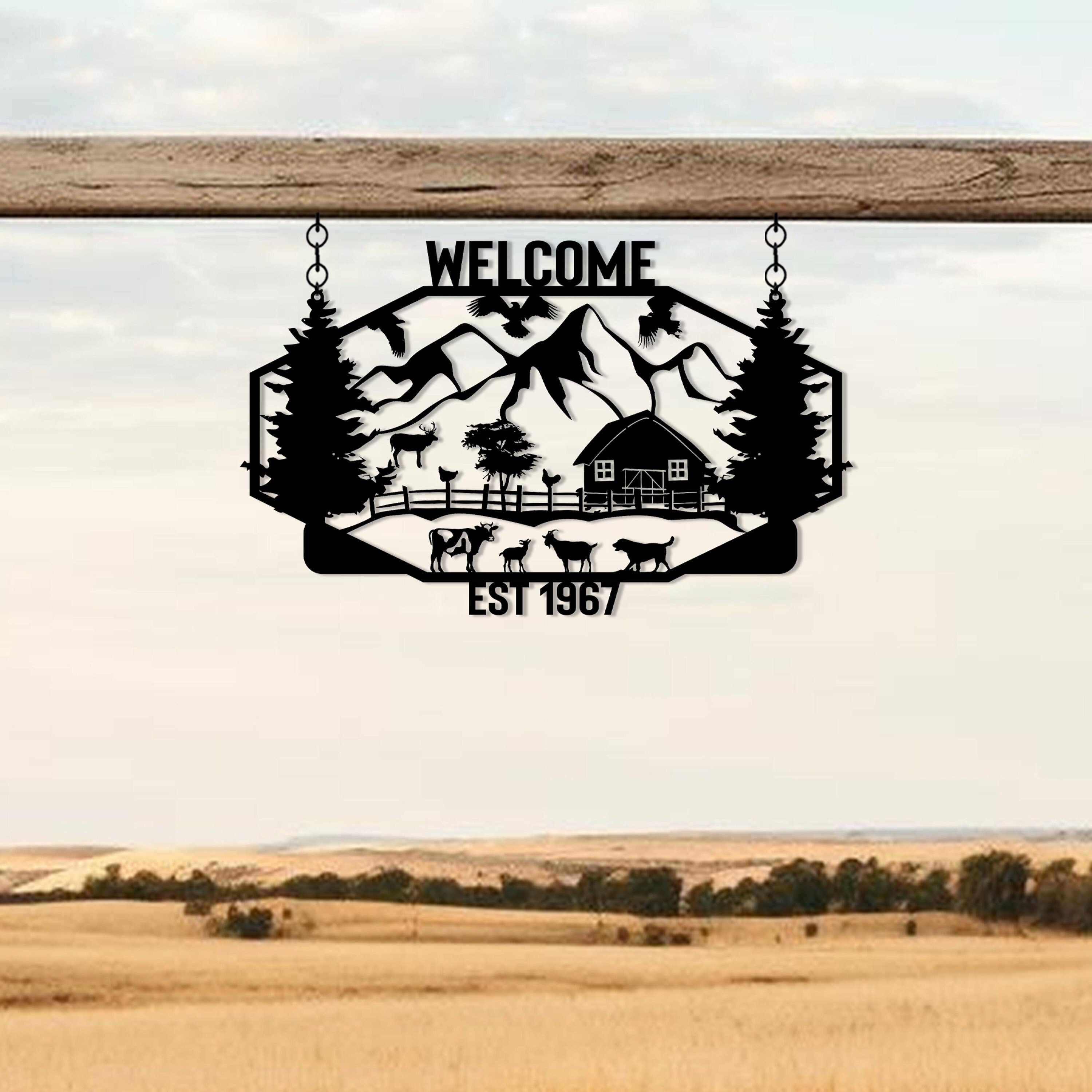 Personalized Farmhouse Entry Sign, Custom Family Name Sign, Unique Anniversary Gift, Gift For Family, Custom Cottage Name Established Sign