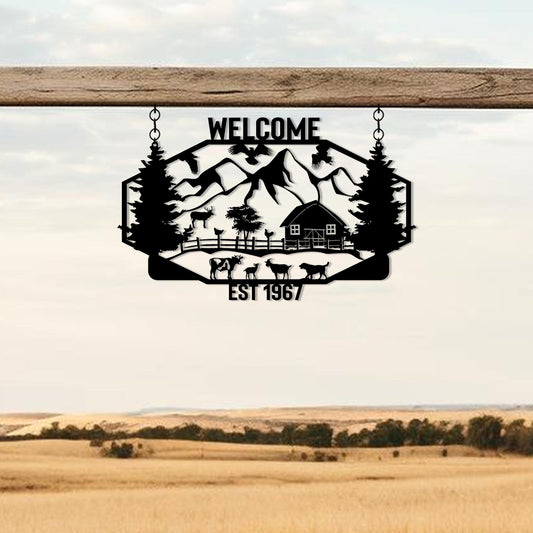 Personalized Farmhouse Entry Sign, Custom Family Name Sign, Unique Anniversary Gift, Gift For Family, Custom Cottage Name Established Sign