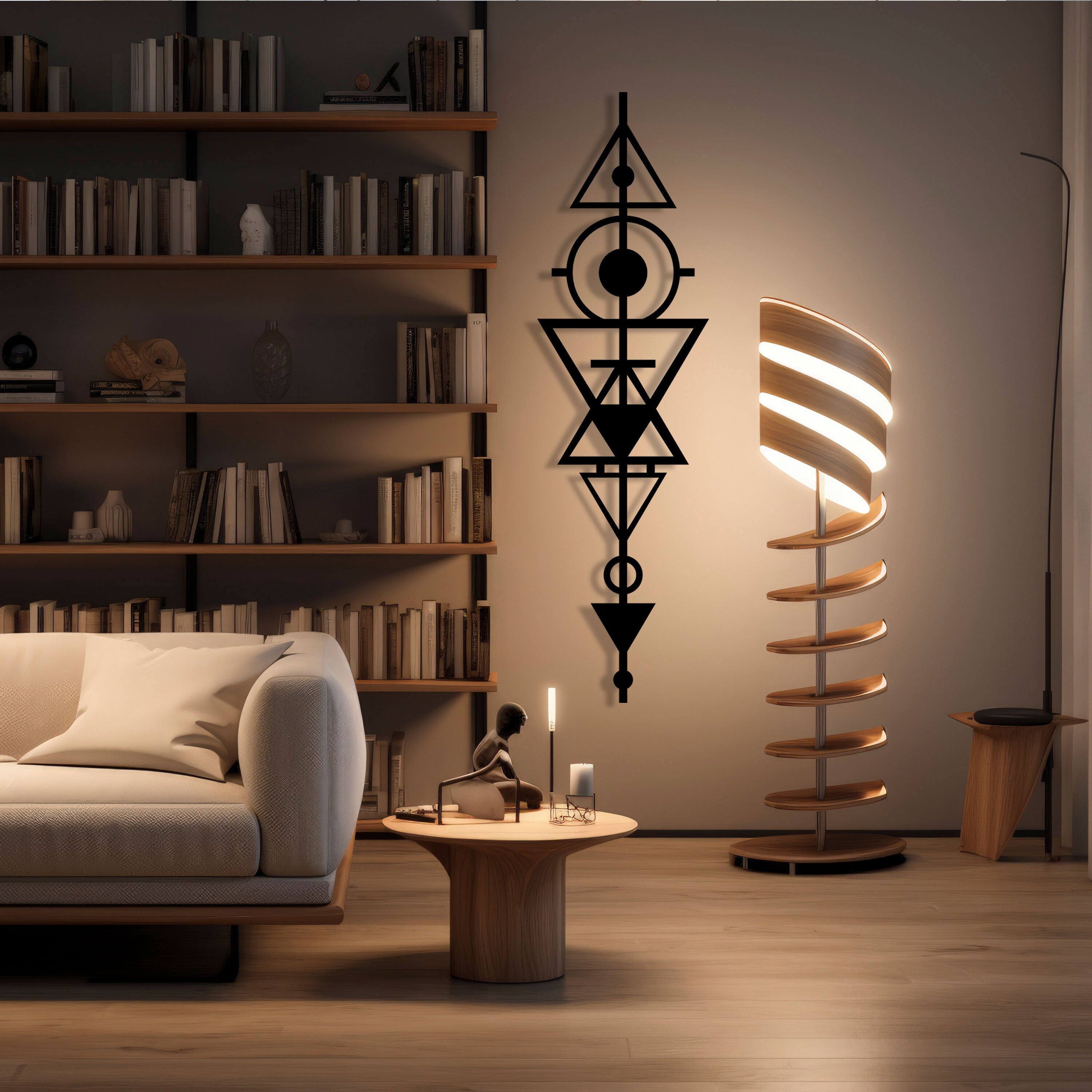 Geometric Metal Wall Art - Modern Minimalist Home Decor - Unique Birthday Gift