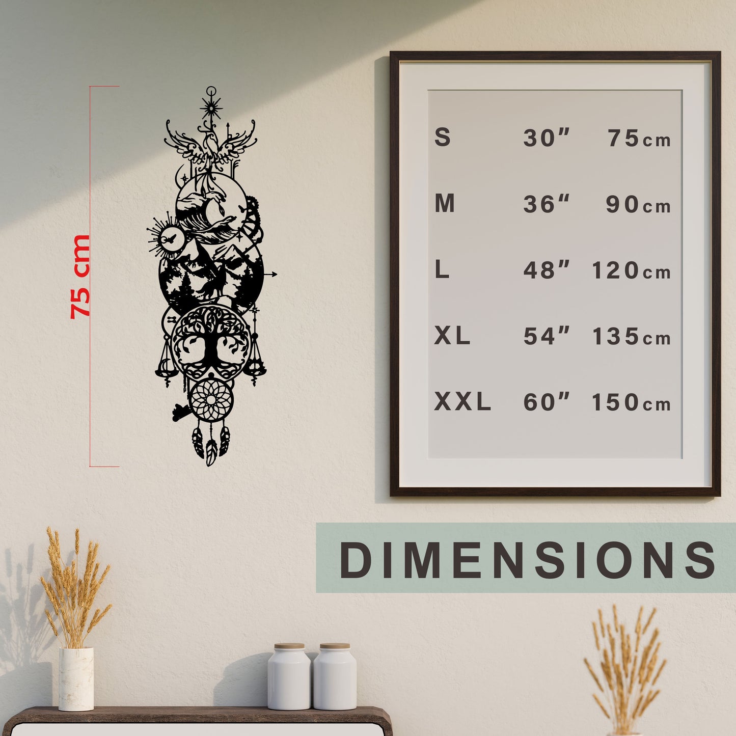 Four Element Metal Wall Art, Tatoo Line Metal Home Decor, Unique Birthday Gift, Minimalist Office Decor, Bestseller Home Decor, Gift for Her