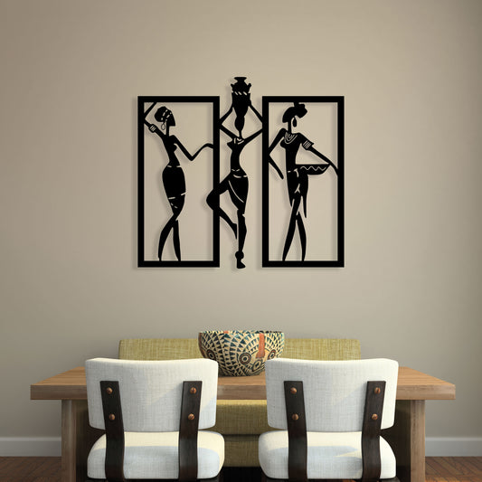 African Woman Metal Wall Art, Livingroom Metal Home Decor, Unique Birthday Gift, Best gift, Gift for Her, Housewarming Gift, Christmas Gift