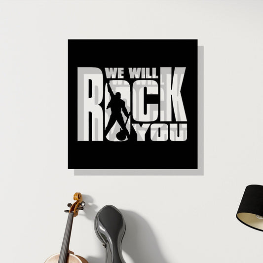 We Will Rock You Metal Wall Art, Rock n Roll Metal Wall Decor, Musican Lovers Gift, Bar Metal Decor, Gift for Her, iconic Metal Wall Art
