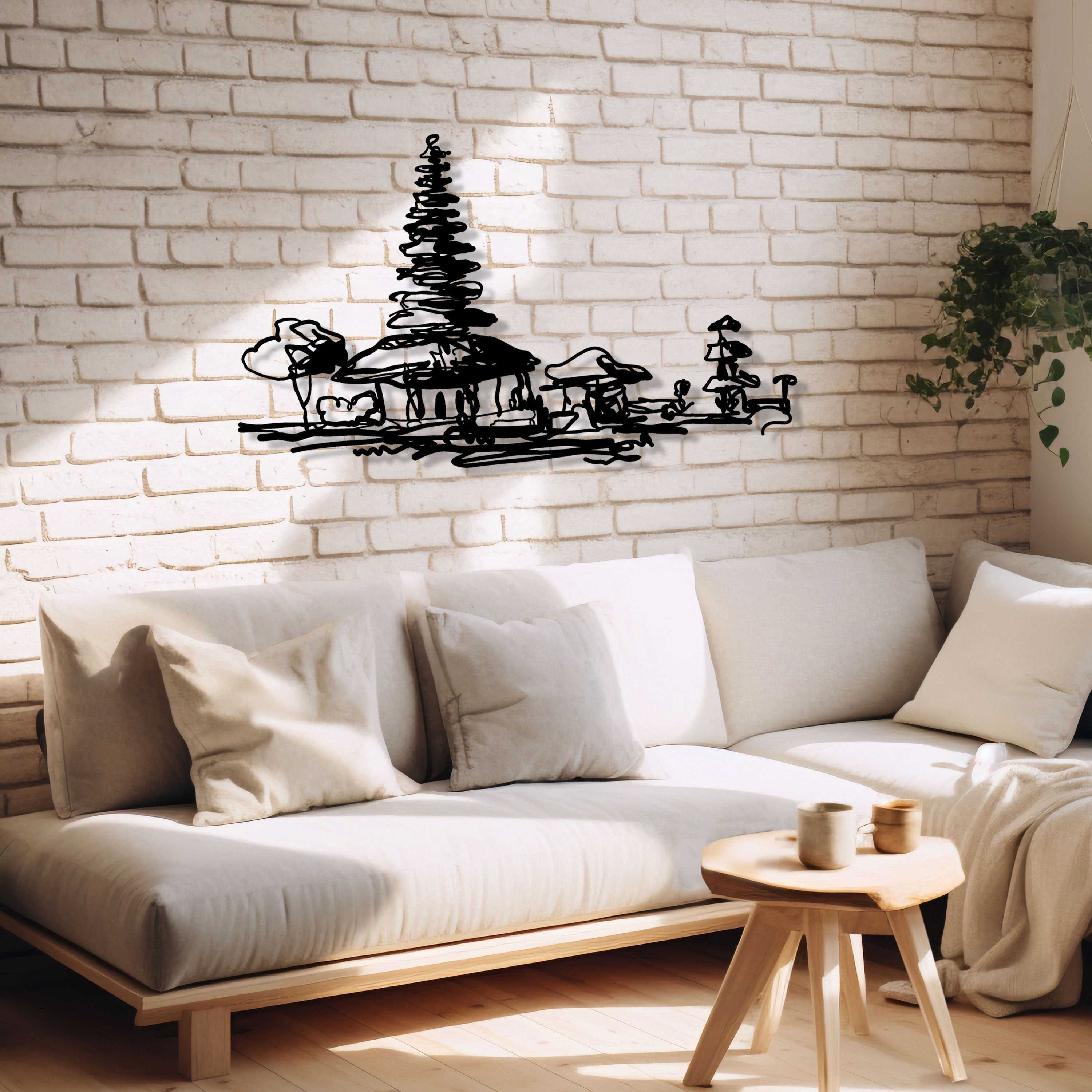 Pine Tree Mountain Metal Wall Art, Kitchen Metal Wall Decor, Outdoor Metal Wall Art, Bestsellers Gift, Unique Birthday Gift, Gift for Her