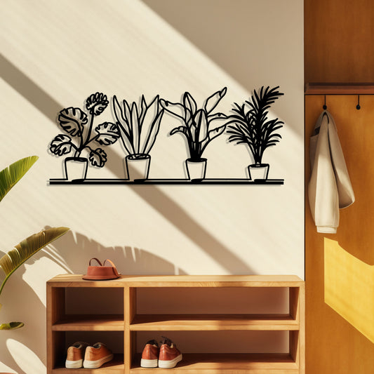 Flowers Metal Wall Art, Minimalist Botanical Metal Wall Art, Unique Gift for Plant Lovers, Flowers Home Decor, Valentine's Day gift