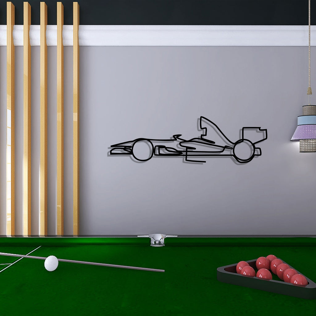 Formula 1 Racing Car Metal Wall Art: Modern 3D Silhouette