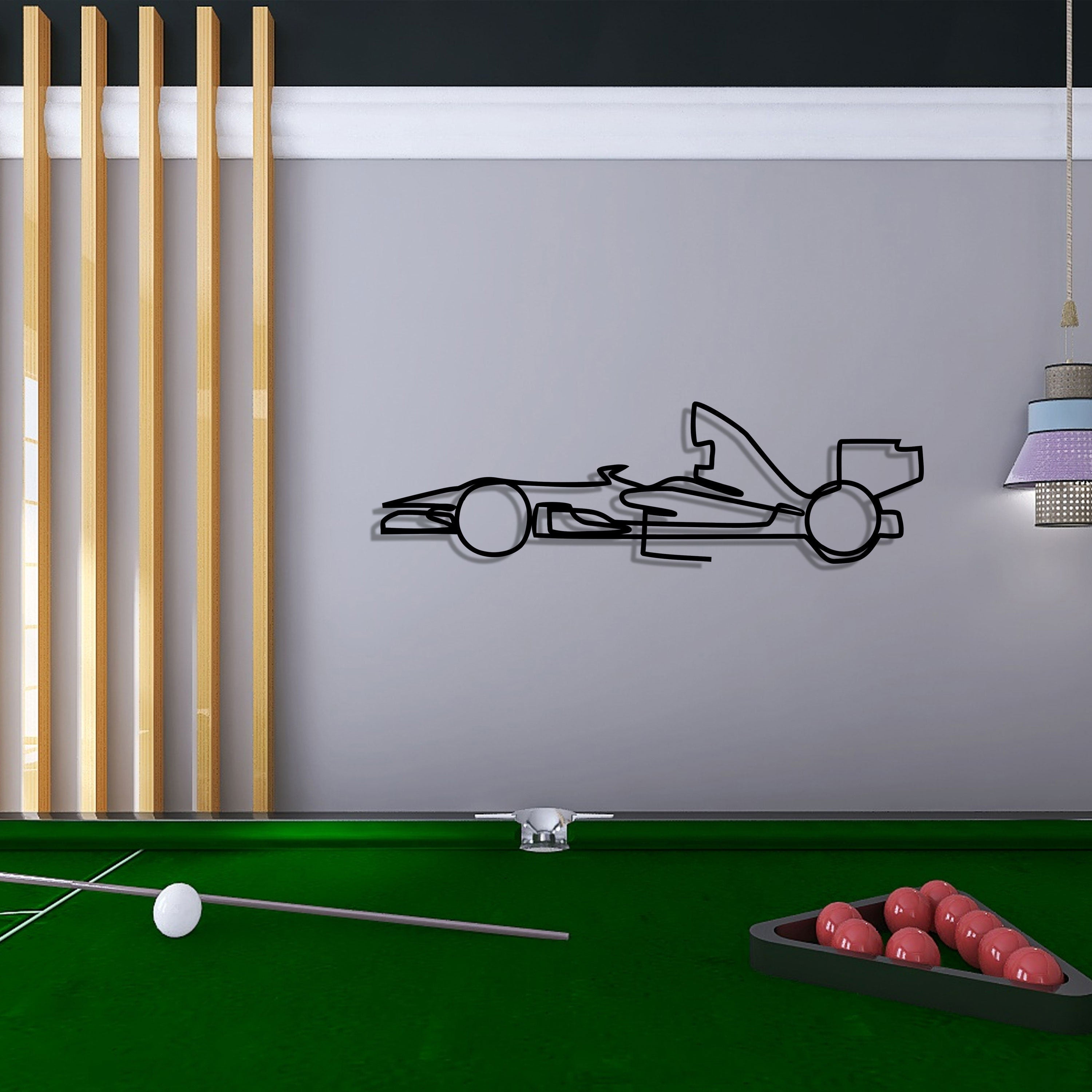 Formula 1 Racing Car Metal Wall Art: Modern 3D Silhouette