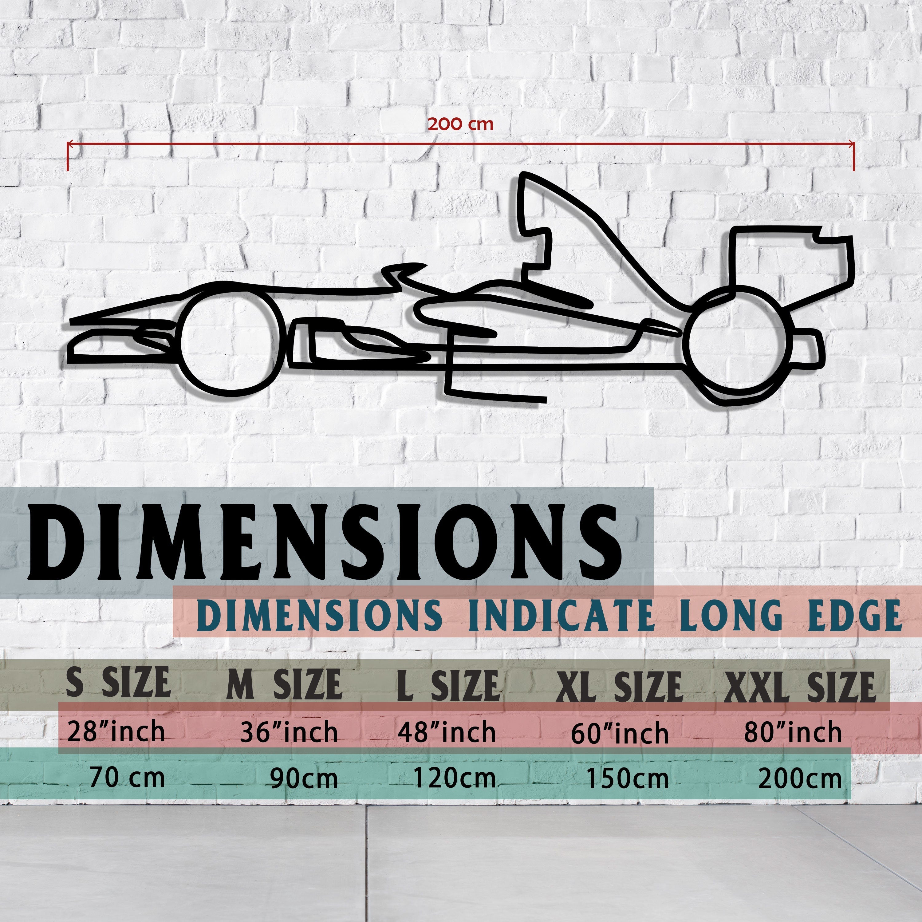 Formula 1 Racing Car Metal Wall Art: Modern 3D Silhouette