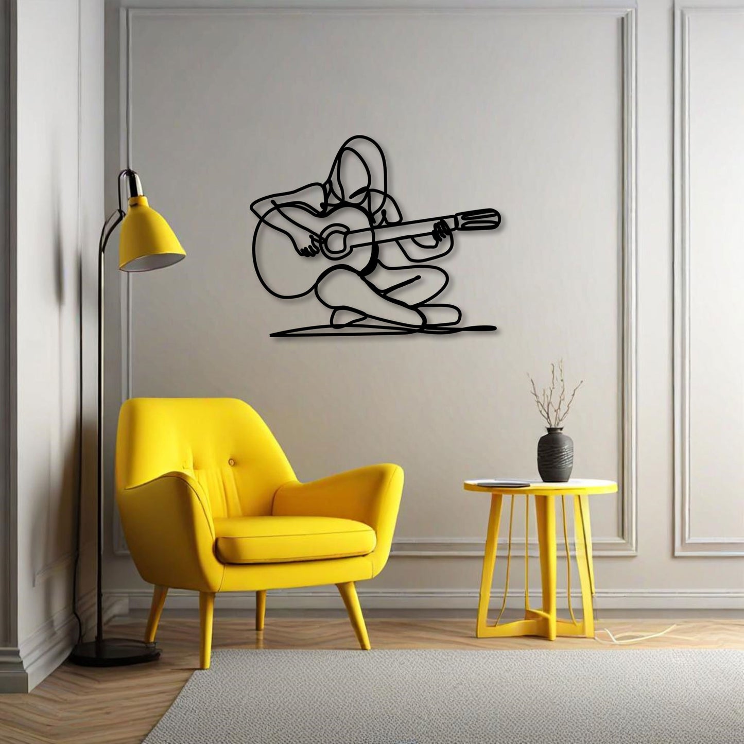 Woman Guitar Metal Line Art, Line Art Metal Woman Guitarist, Musicians Lovers Birthday Gift, Bestseller Gift, Gift for Her, iconic Line Art