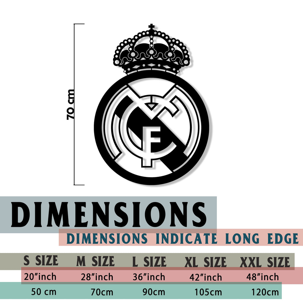 Real Madrid Metal Wall Art - Hala Madrid Steel Logo - Iconic Birthday Gift