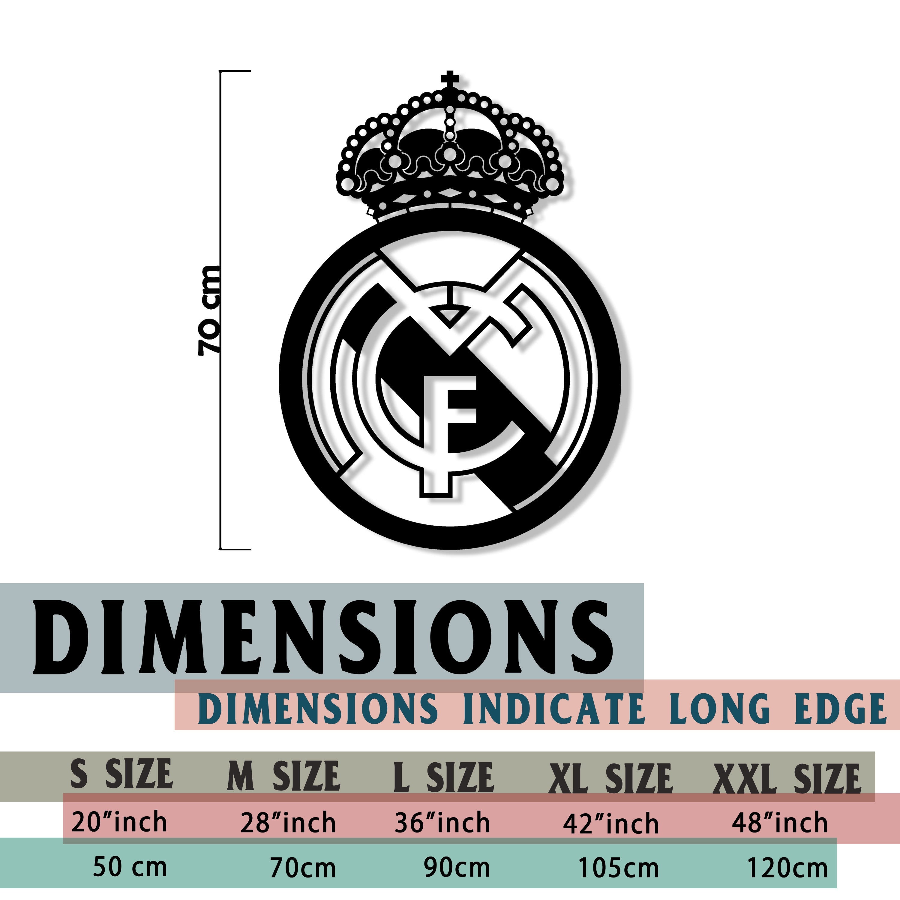 Real Madrid Metal Wall Art - Hala Madrid Steel Logo - Iconic Birthday Gift