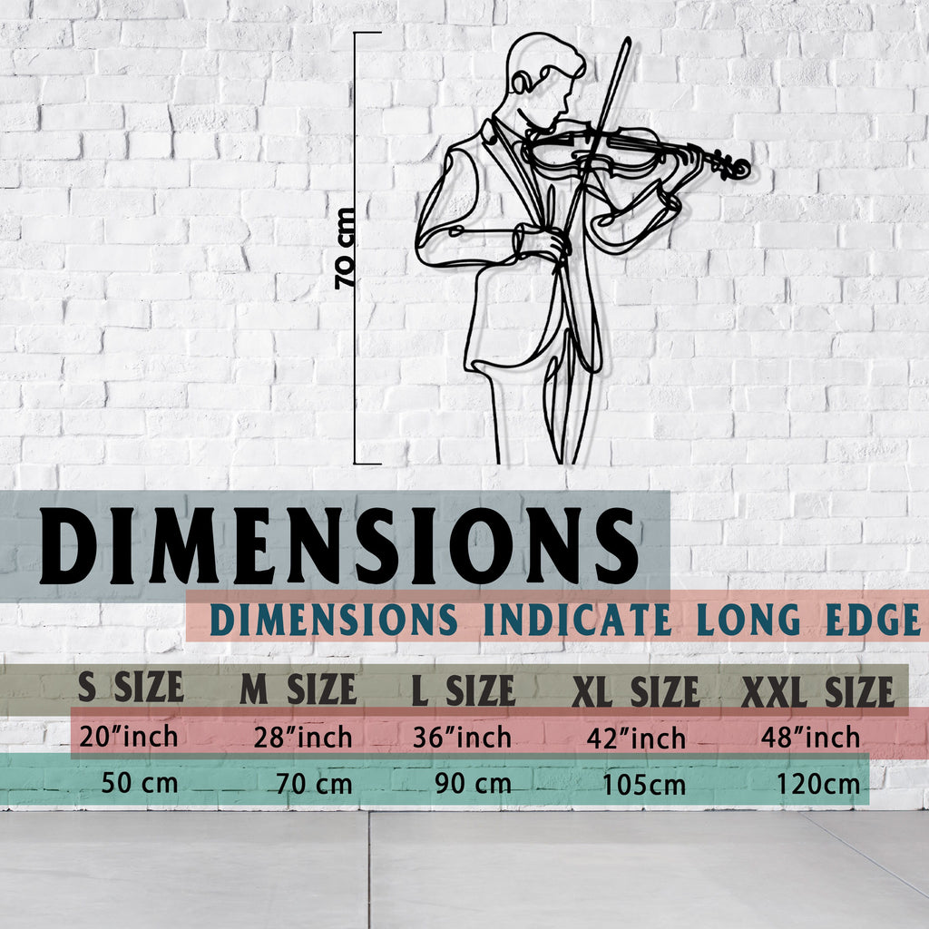 Violinist Metal Wall Line Art, Modern Line Art Decor, Violin Lover Unique Birthday Gift, Bestseller Gift, Housewarming, Valentine's Day gift