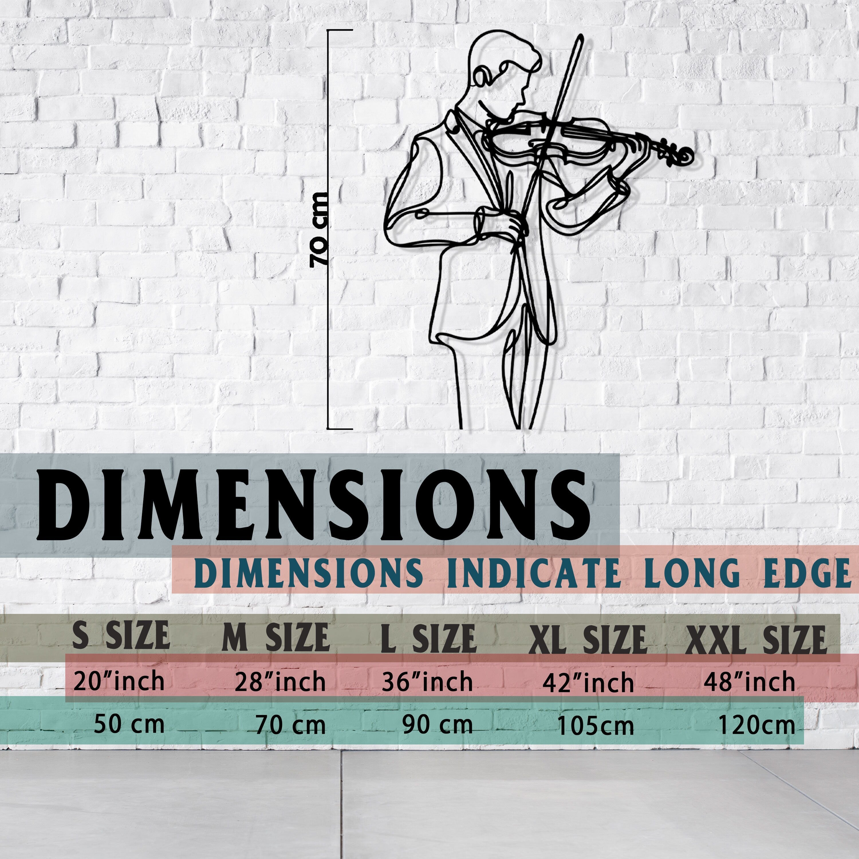 Violinist Metal Wall Line Art, Modern Line Art Decor, Violin Lover Unique Birthday Gift, Bestseller Gift, Housewarming, Valentine's Day gift