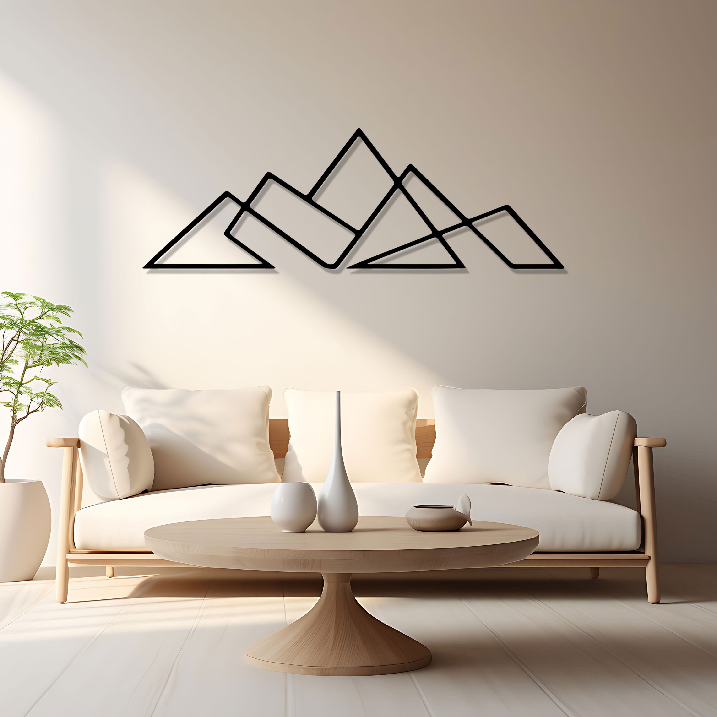 Minimalist Mountain Metal Wall Art, Modern Metal Line Art Decor, Headboard Wall Art, Unique Birthday Gift, Bestseller Gift, Gift for Her