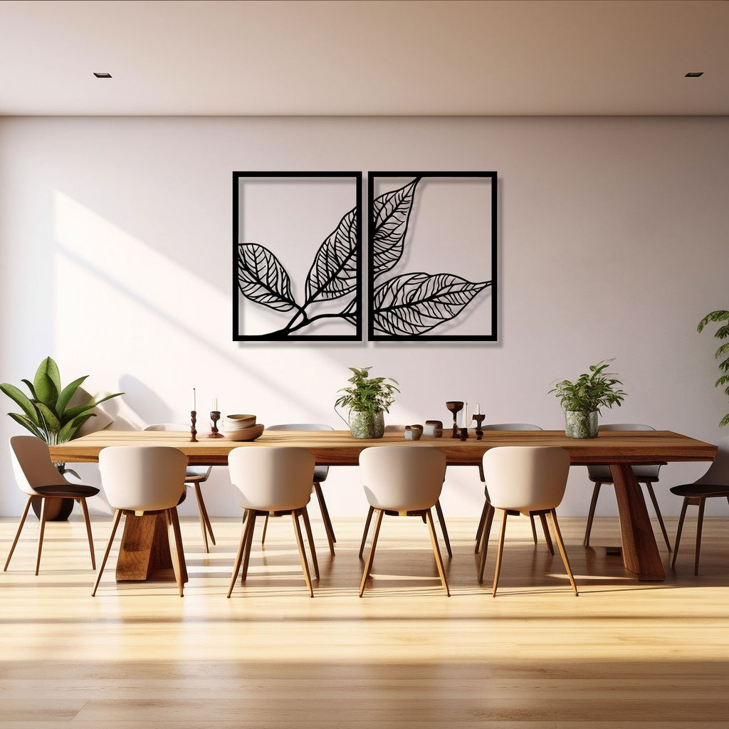 Modern Leaf Metal Wall Art - Yoga Room Decor - Unique Birthday Gift