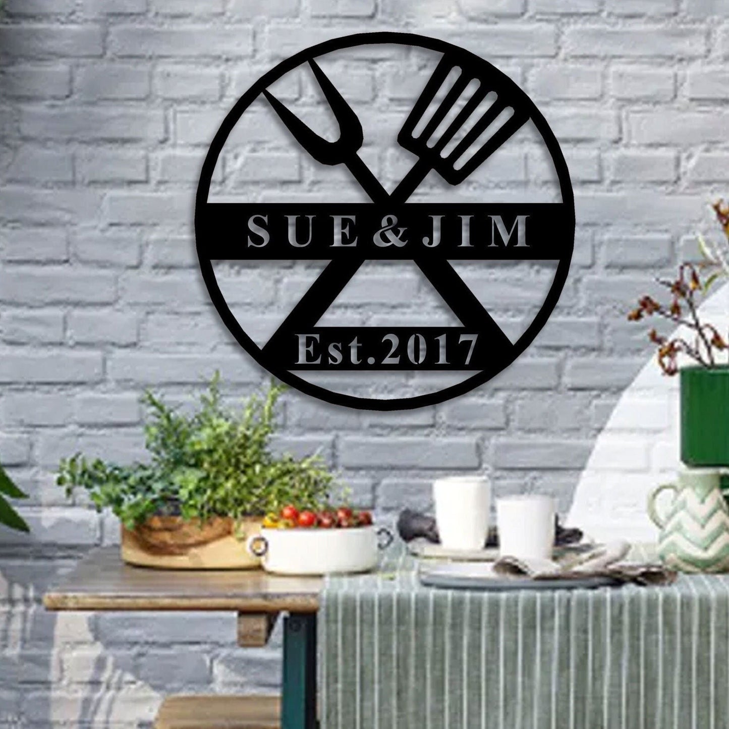 Personalized Grill Metal Decor, Custom Metal Sign, Personalized Bar Metal Sign, Christmas Gift, BBQ Sign, Restaurant Name Metal Sign