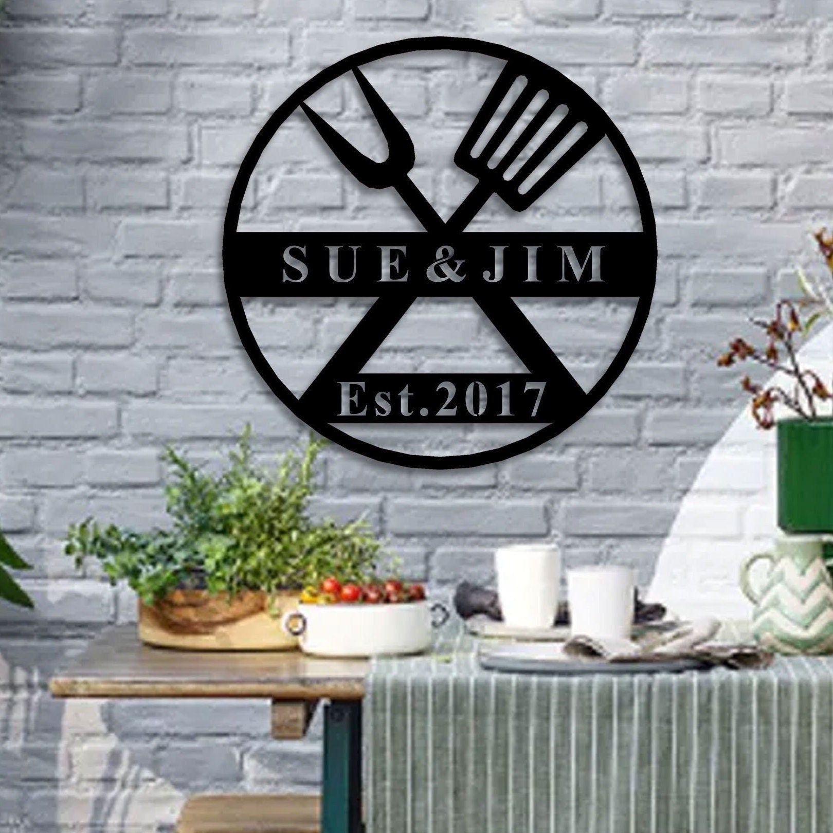 Personalized Grill Metal Decor, Custom Metal Sign, Personalized Bar Metal Sign, Christmas Gift, BBQ Sign, Restaurant Name Metal Sign