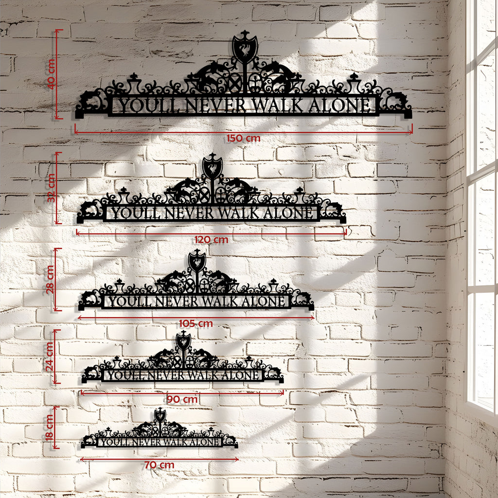 Youll Never Walk Alone Metal Wall Art, Liverpool FC Lovers Iconic Gift Item
