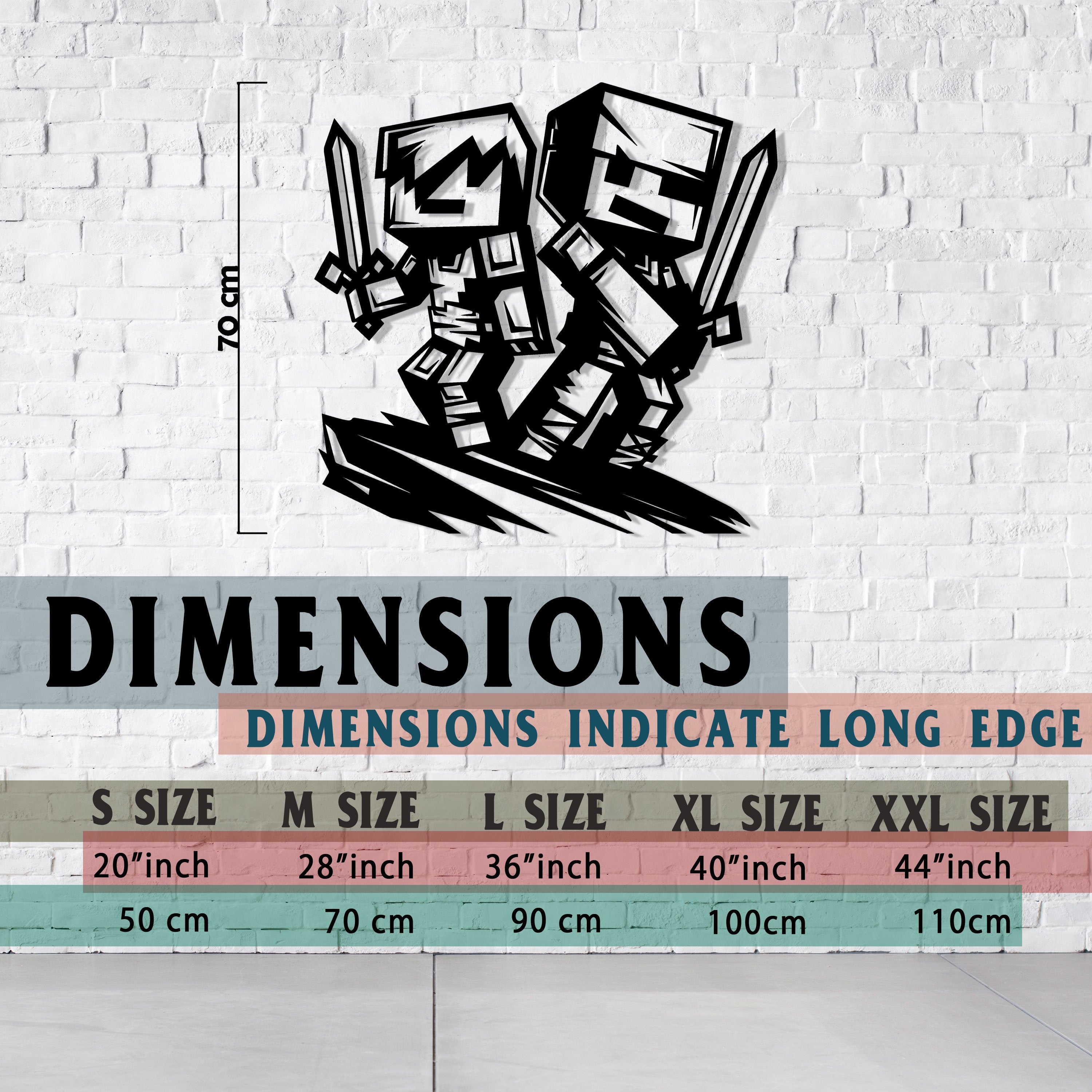 Minecraft Inspired Metal Wall Art, Modern Gamer Room Metal Decor, Minecraft Lovers Unique Birthday Gift, Best Gift, Valentine's Day gift