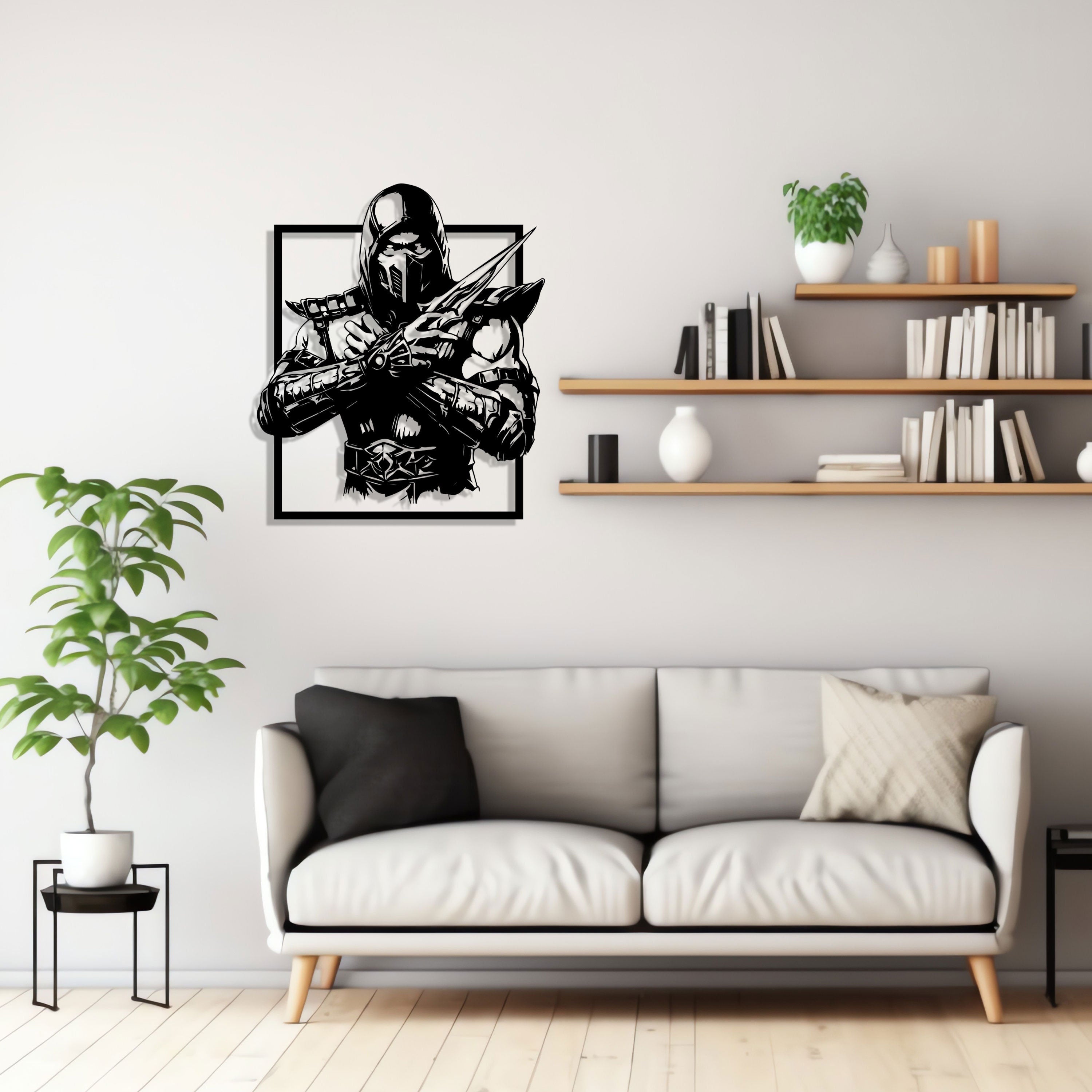 Scorpion Metal Wall Art - Mortal Kombat Gaming Room Decor - Iconic Birthday Gift