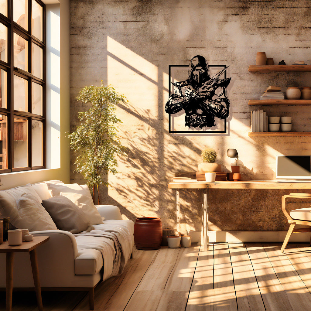 Scorpion Metal Wall Art - Mortal Kombat Gaming Room Decor - Iconic Birthday Gift