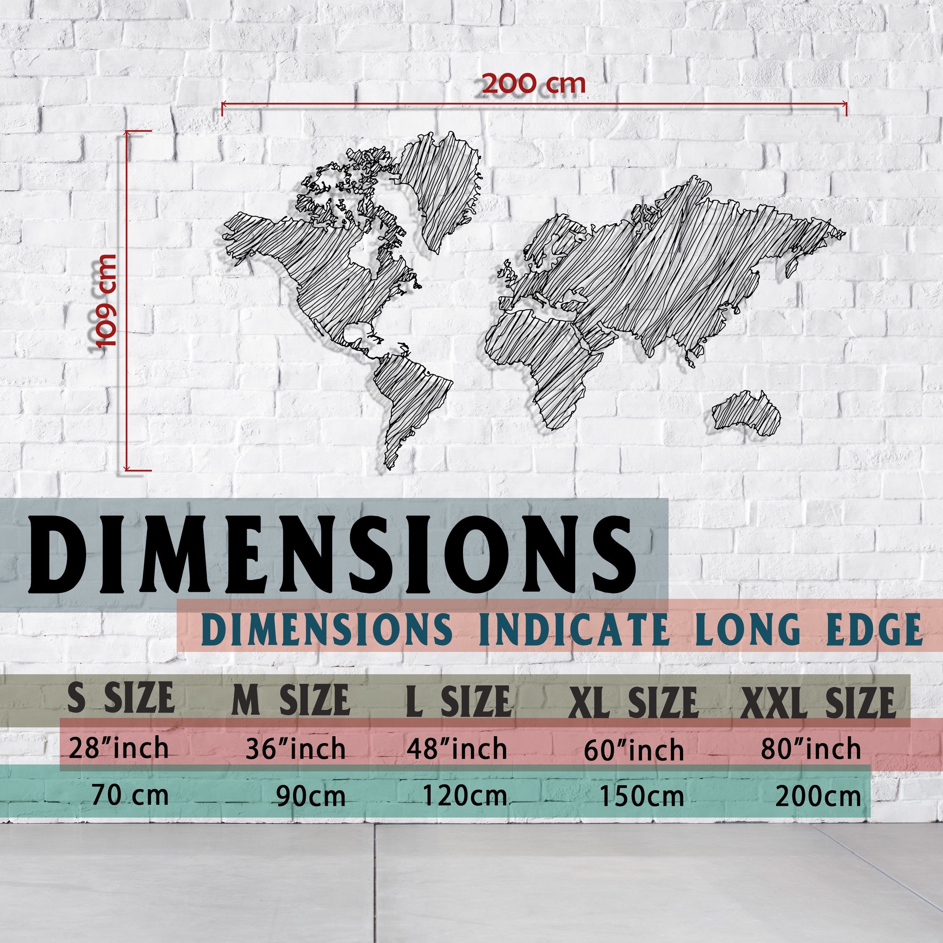 World Map Metal Wall Art, Unique Office Metal Decor, World Map Line Wall Art, Gift for Travel Lovers, Anniversary Gift, Valentine's Day gift