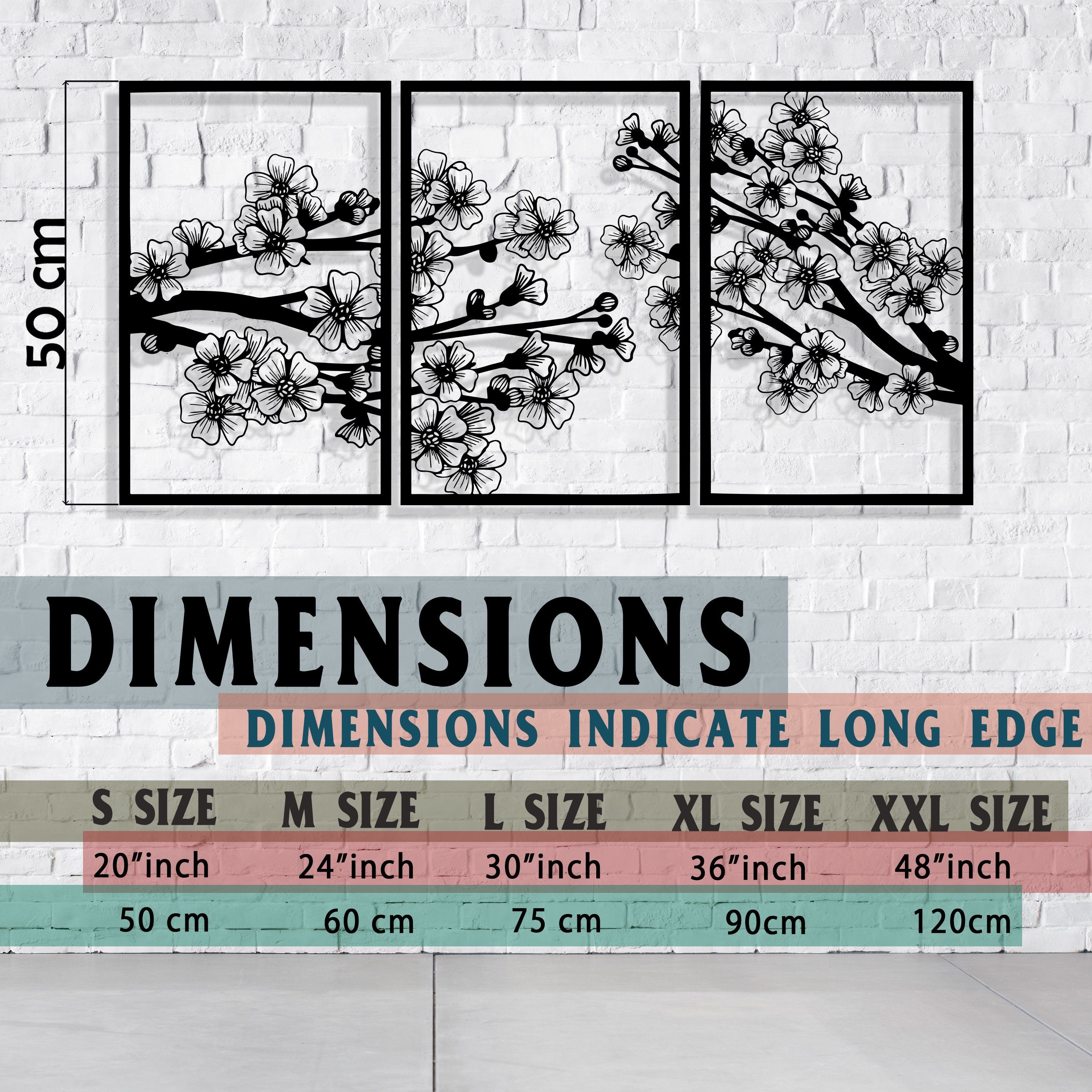 Cherry Blossom Metal Wall Art - Cherry Blossom Metal Home Decor - Unique Birthday Gift - Headboard Metal Wall Art - Christmas Gift