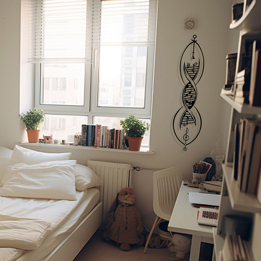 Music Note Metal Wall Art: Modern Music Studio Decor